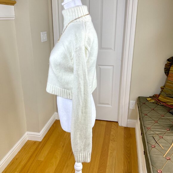 Sunday Best Sweater Turtleneck Merino Wool Blend Cropped Cream Ivory (S) Aritzia - Picture 2 of 7